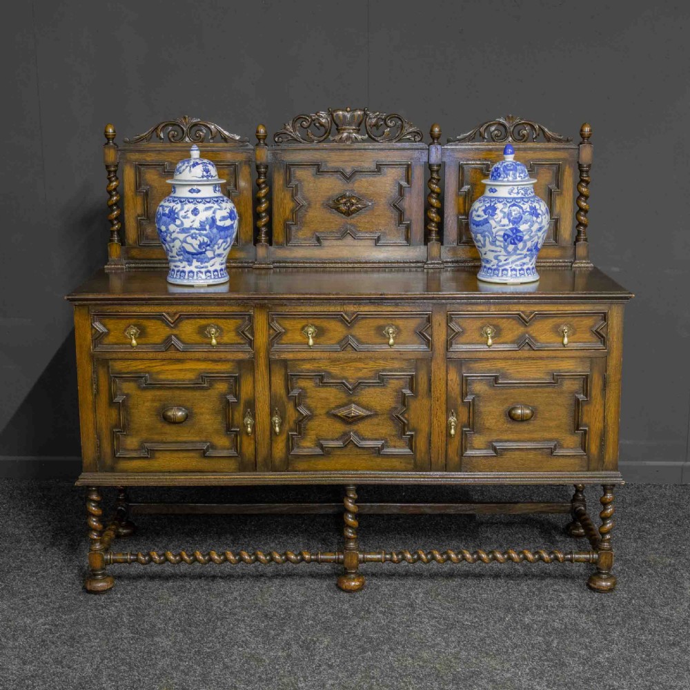 Early 20th Century Jacobean Style Oak Dresser View II
