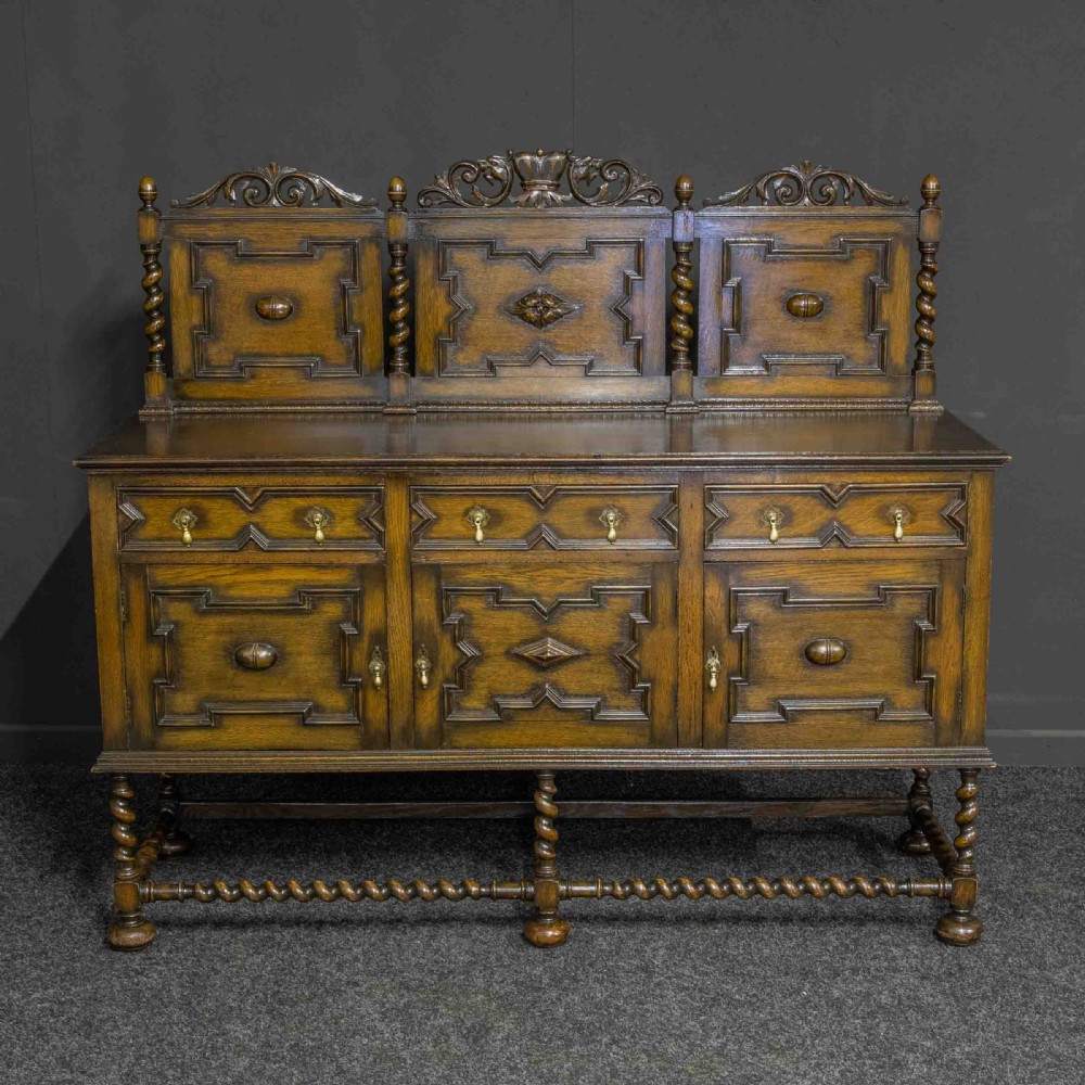 Early 20th Century Jacobean Style Oak Dresser View IV