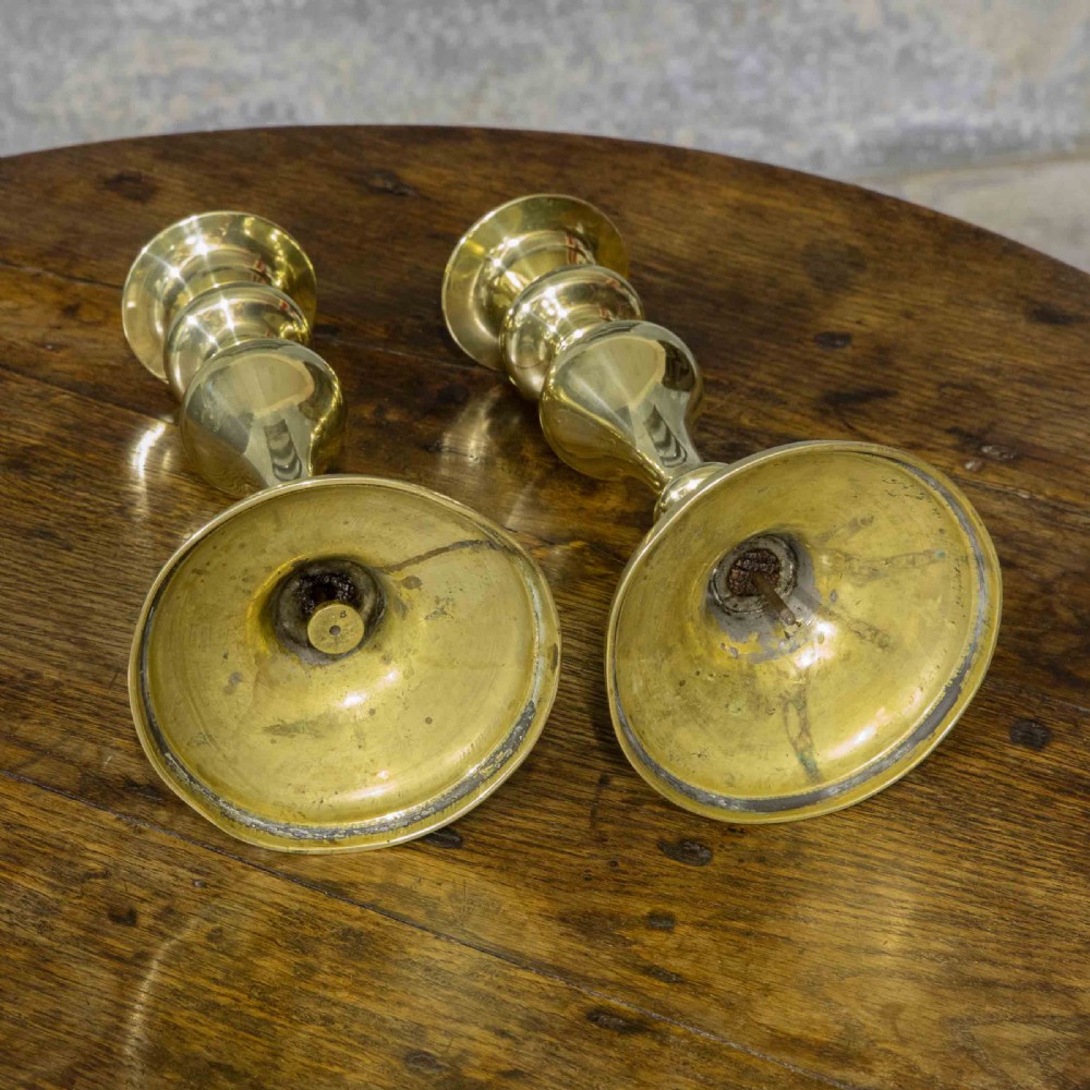 Pair of Early 19th Century Brass Candlesticks View V