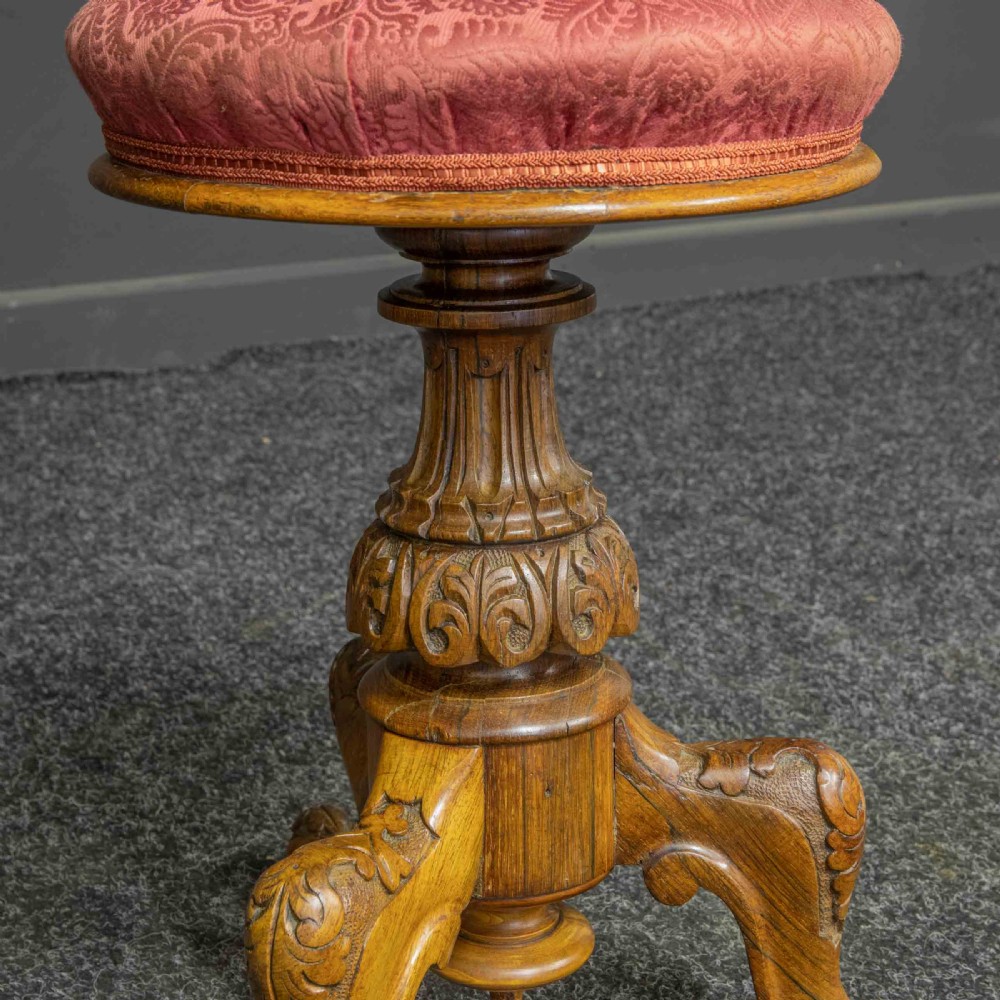 Victorian Rosewood Piano Stool View V