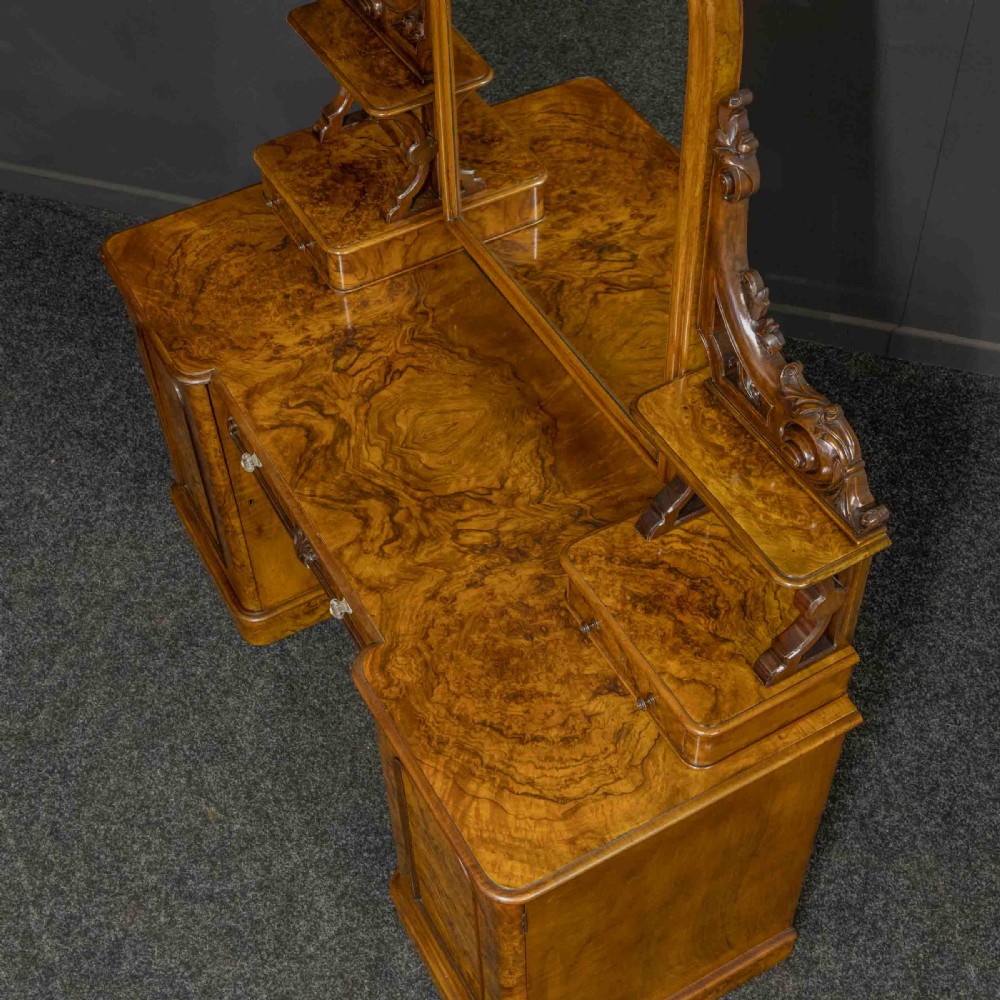 Victorian Burr Walnut Dressing Table View V