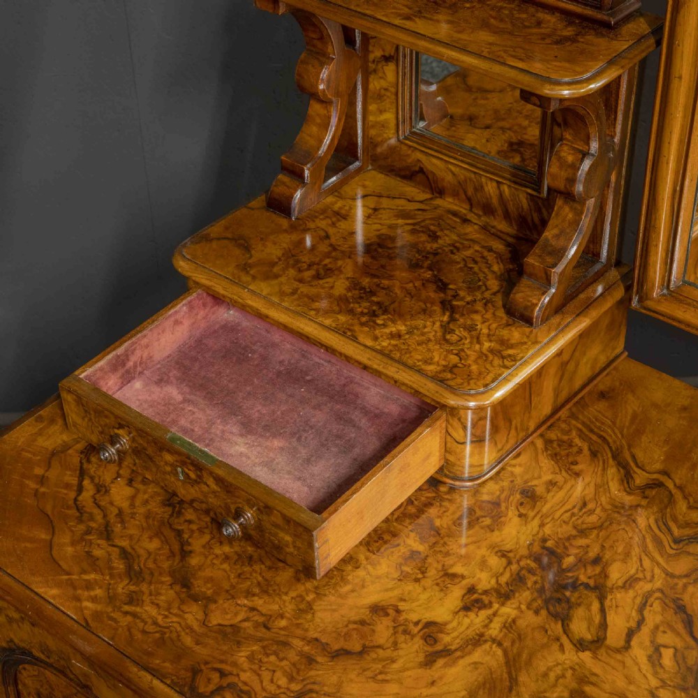Victorian Burr Walnut Dressing Table View VII