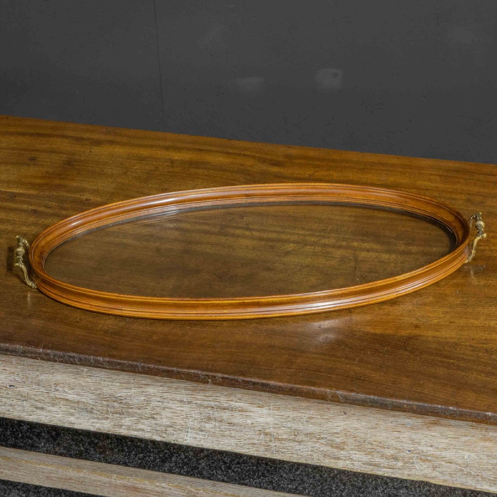 Edwardian Inlaid Mahogany Etagere with Glass Tray Top View XVIII