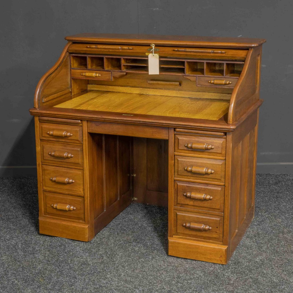Small Edwardian Roll Top Desk View II