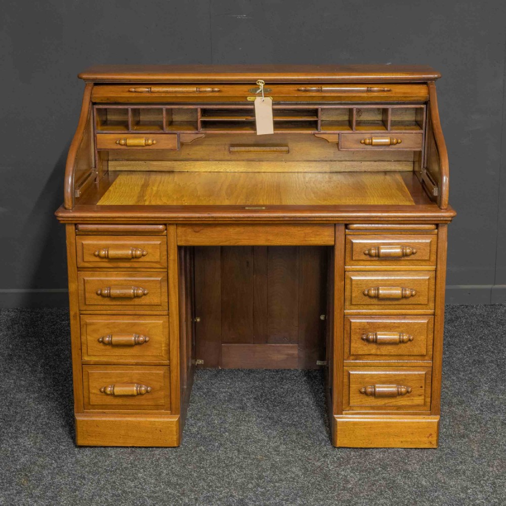 Small Edwardian Roll Top Desk View V
