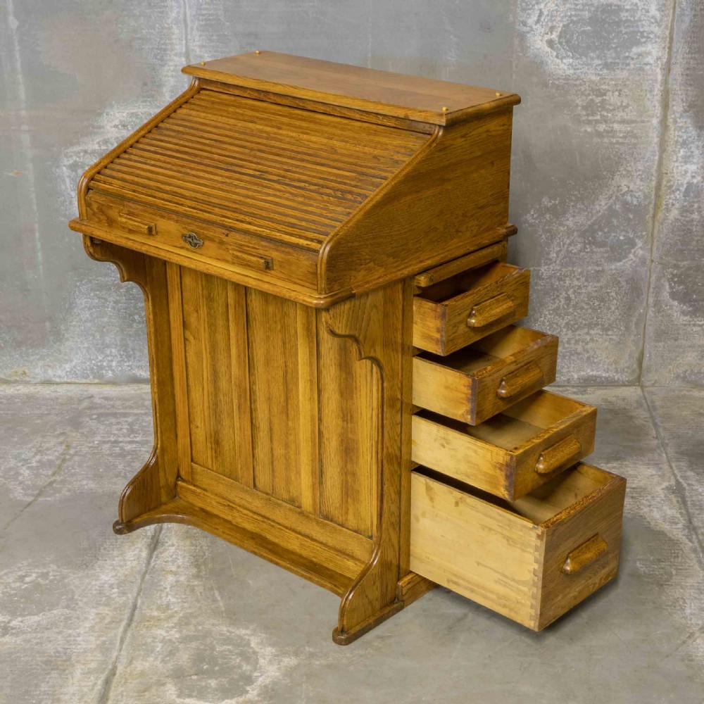 Small Edwardian Oak Desk View III