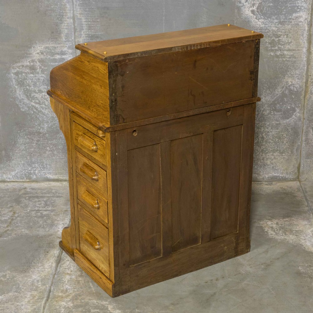 Small Edwardian Oak Desk View IV