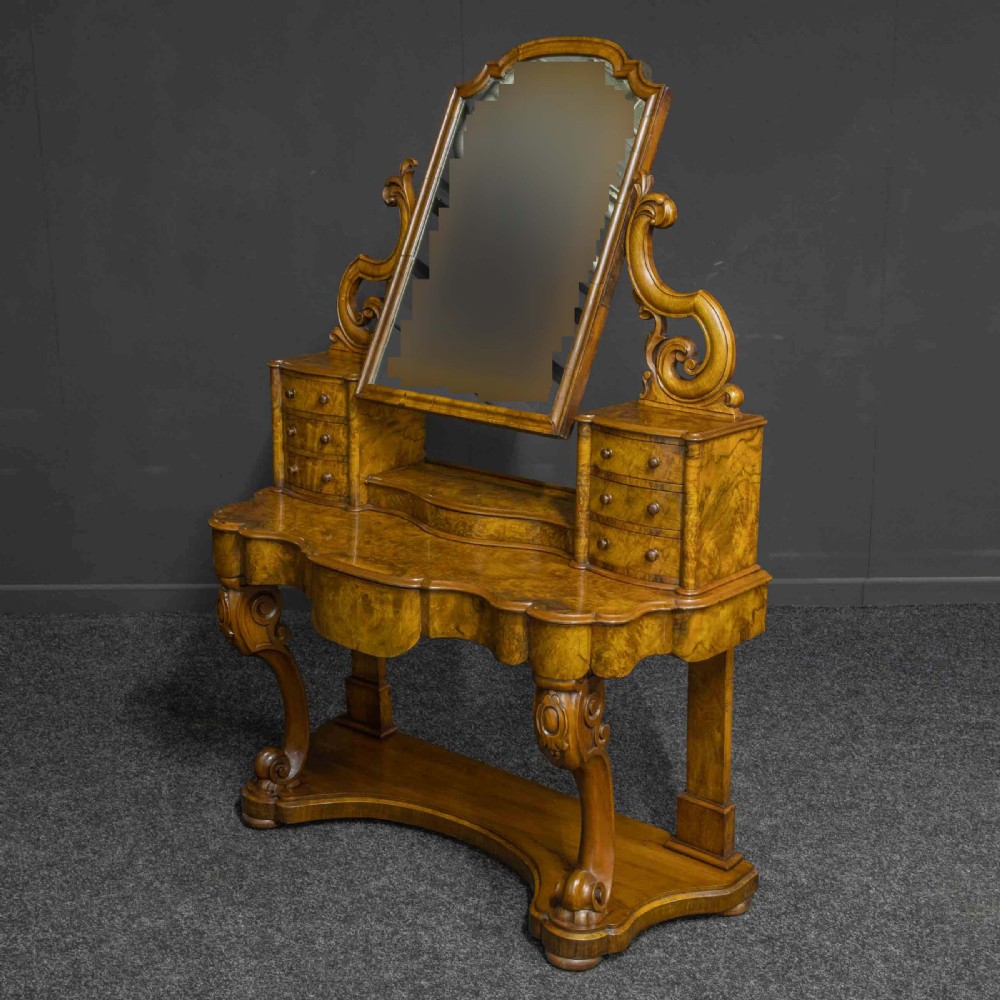 Mid Victorian Burr Walnut Dressing Table