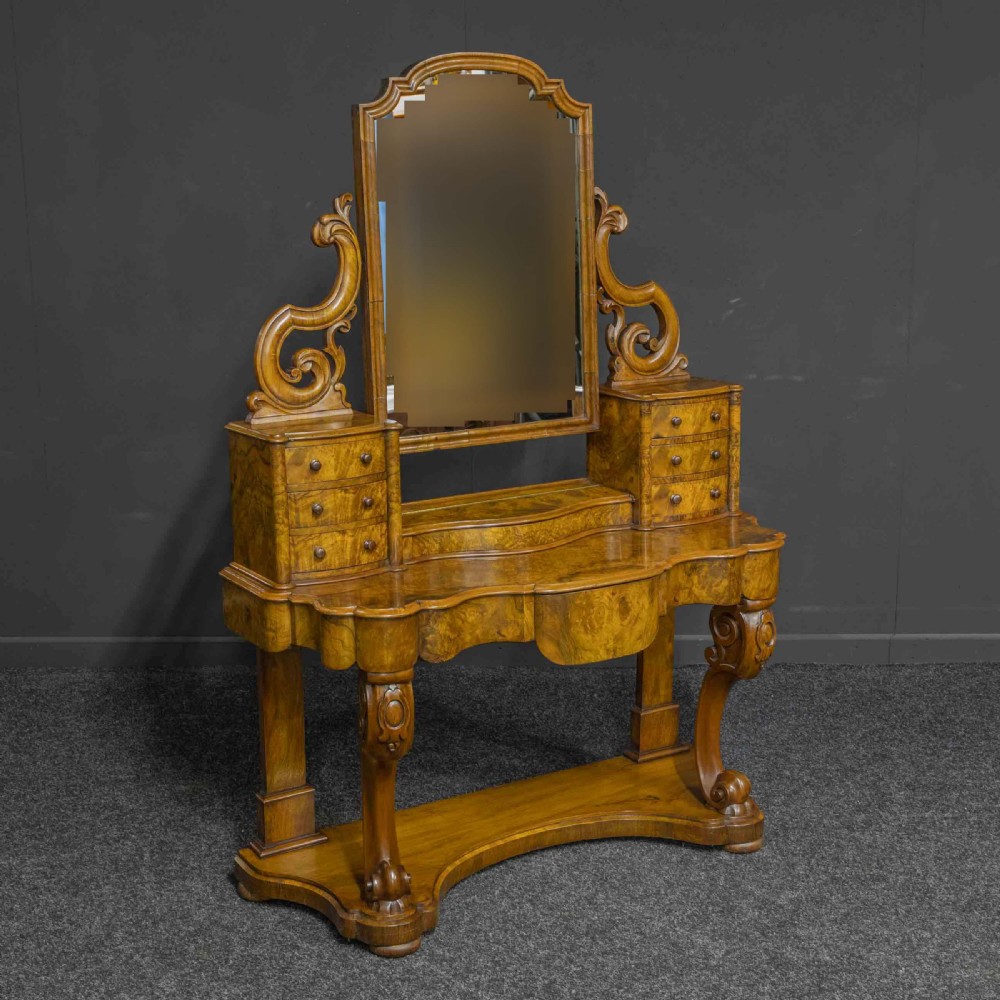 Mid Victorian Burr Walnut Dressing Table View II