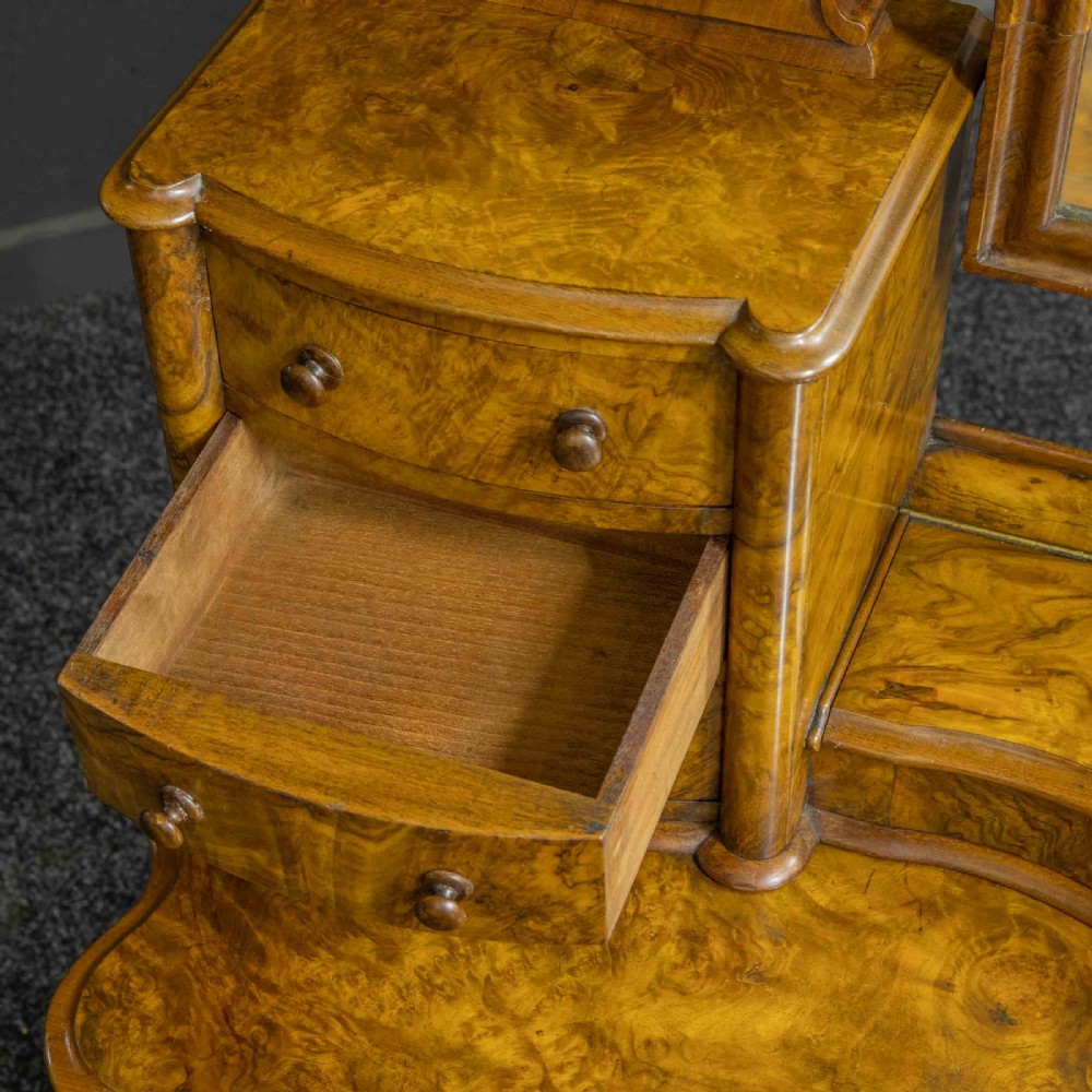 Mid Victorian Burr Walnut Dressing Table View VI