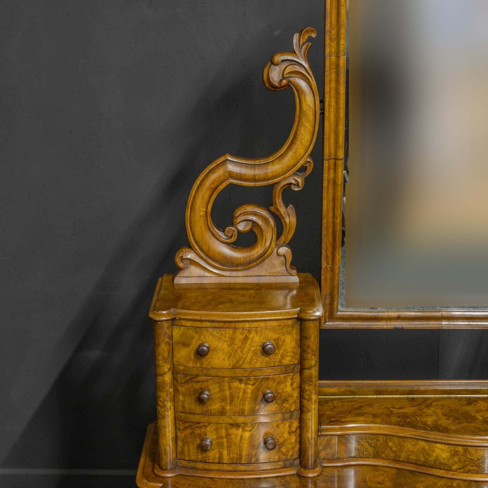 Mid Victorian Burr Walnut Dressing Table View VII