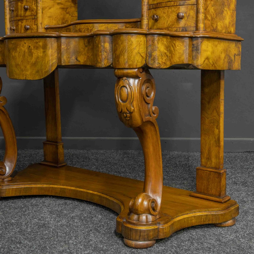 Mid Victorian Burr Walnut Dressing Table View X