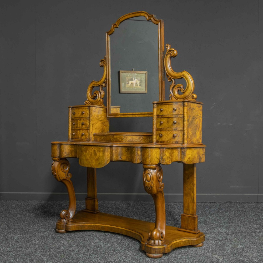Mid Victorian Burr Walnut Dressing Table View XI