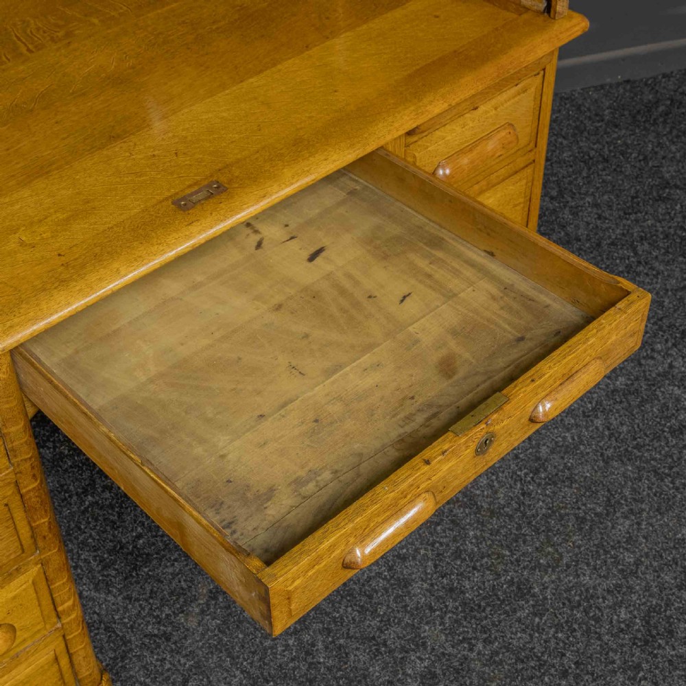 Edwardian Oak Roll Top Desk View X