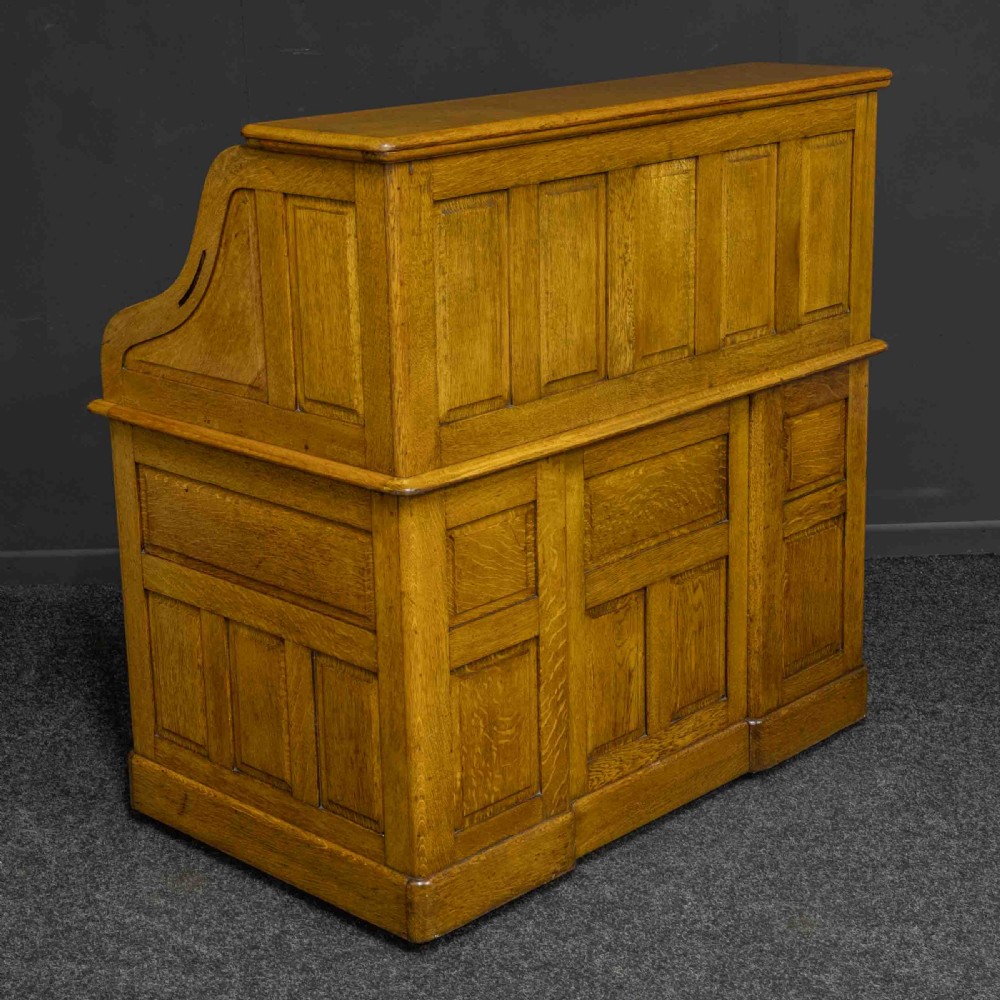 Edwardian Oak Roll Top Desk View XV