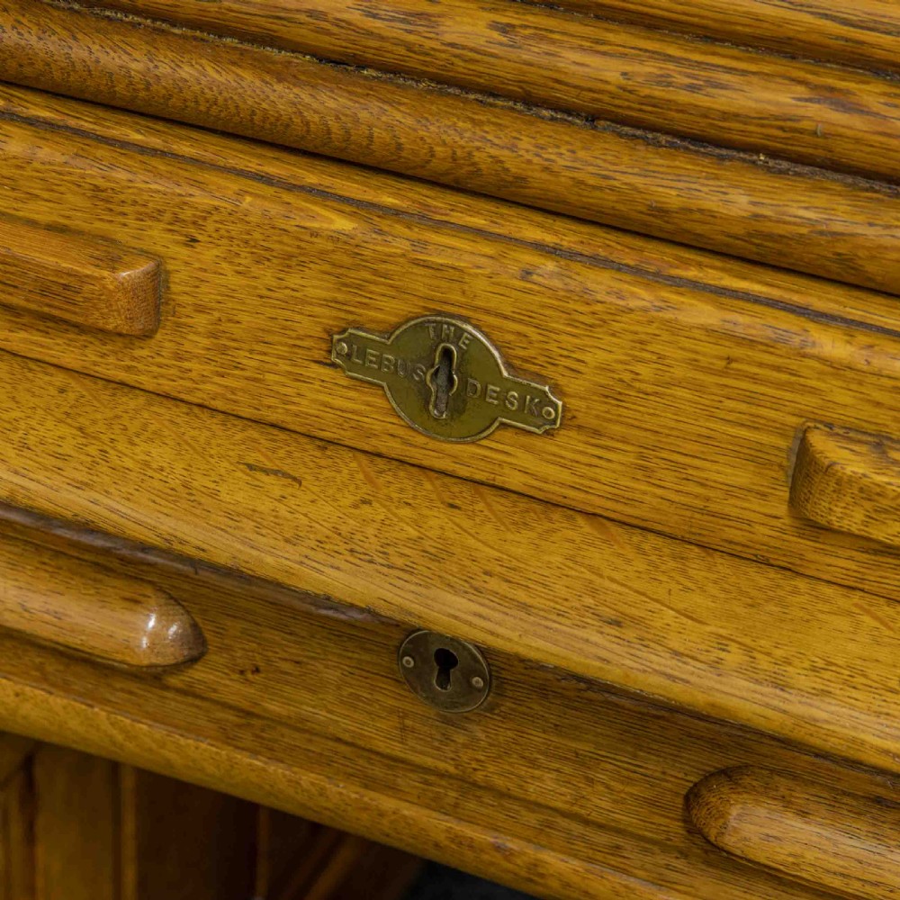 Edwardian Oak Roll Top Desk View XVI