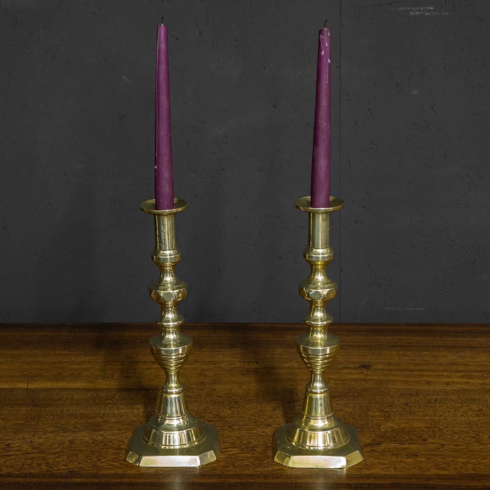Set of Two Victorian Candlesticks View II