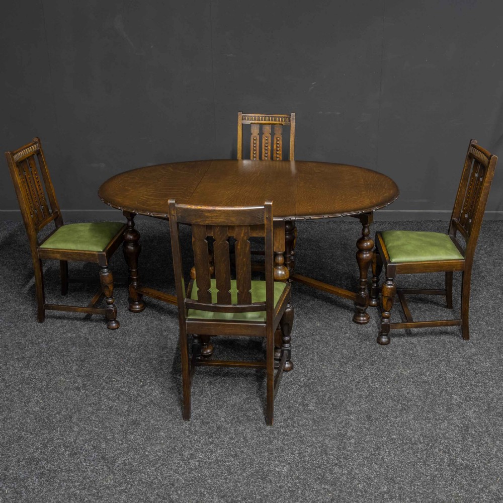 Oak Dining Set with Table and Four Chairs View XXI