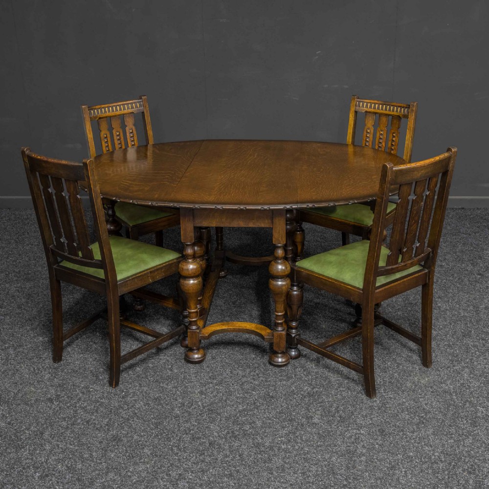 Oak Dining Set with Table and Four Chairs View XXII