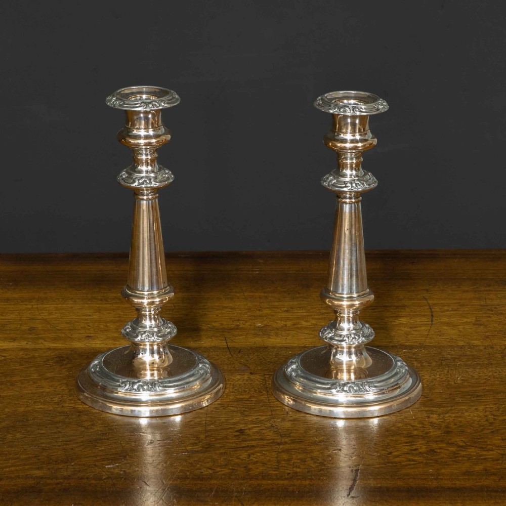 Victorian Sheffield Plate Candlesticks
