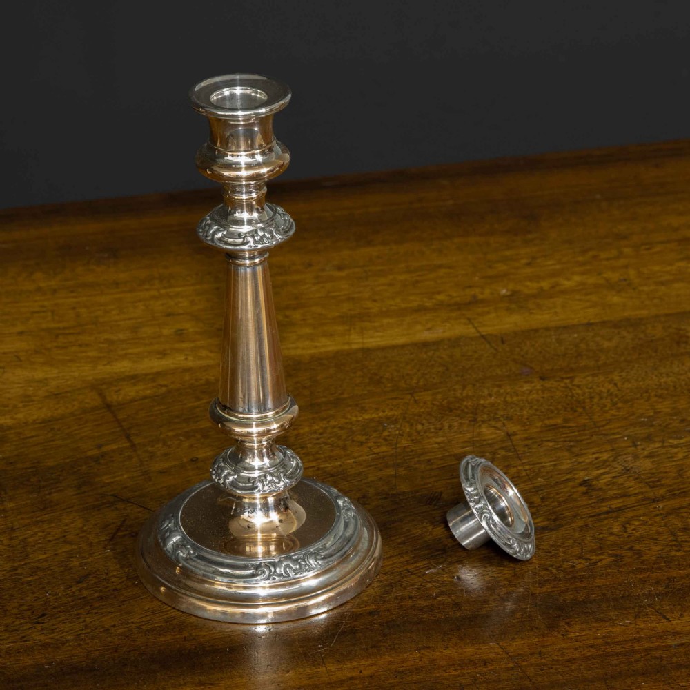 Victorian Sheffield Plate Candlesticks View IV