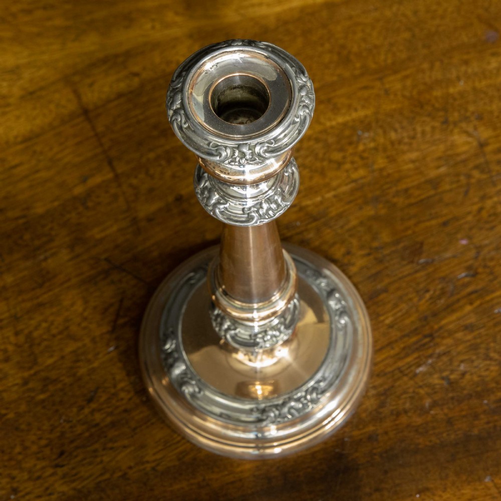 Victorian Sheffield Plate Candlesticks View VI