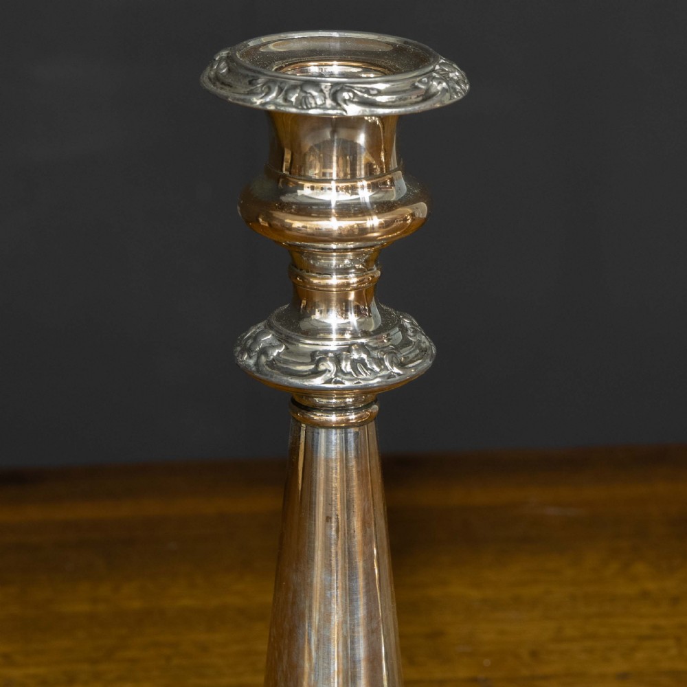 Victorian Sheffield Plate Candlesticks View VII