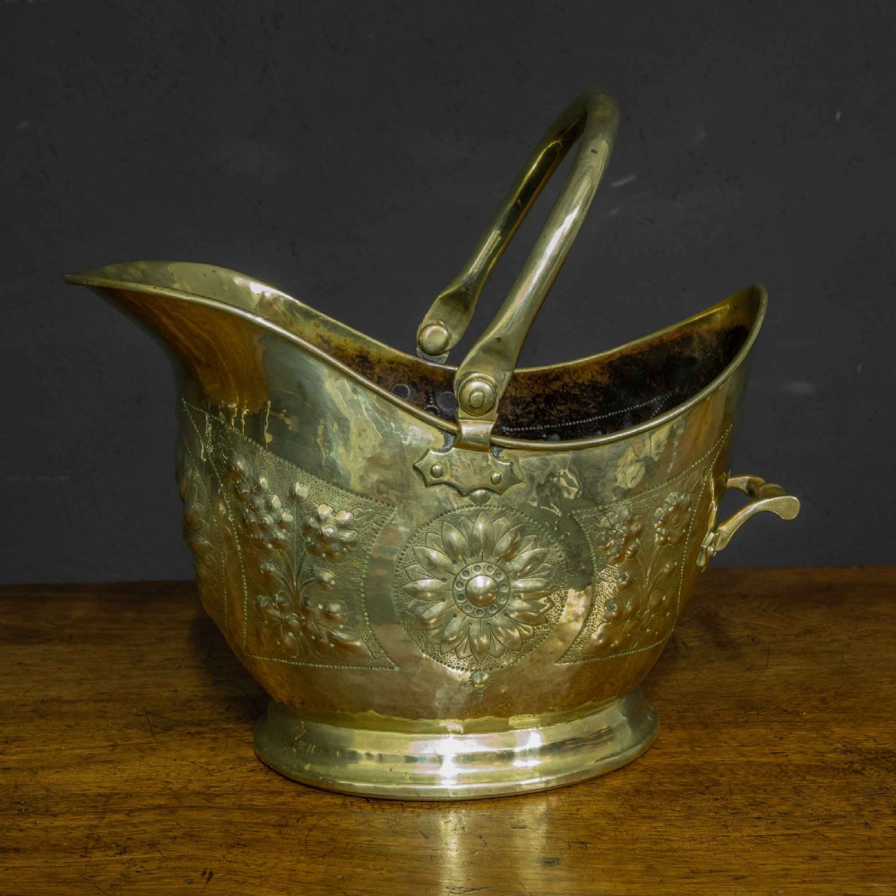 Victorian Brass Coal Helmet