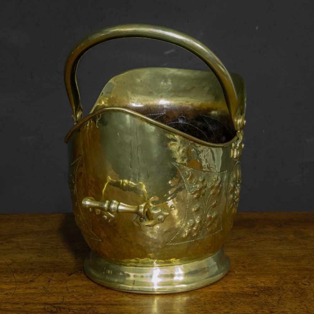 Victorian Brass Coal Helmet View II