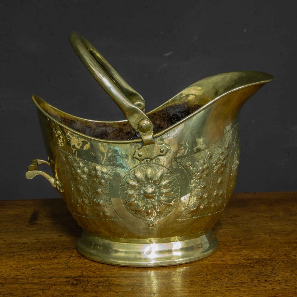 Victorian Brass Coal Helmet View III