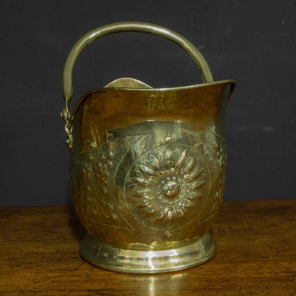 Victorian Brass Coal Helmet View IV