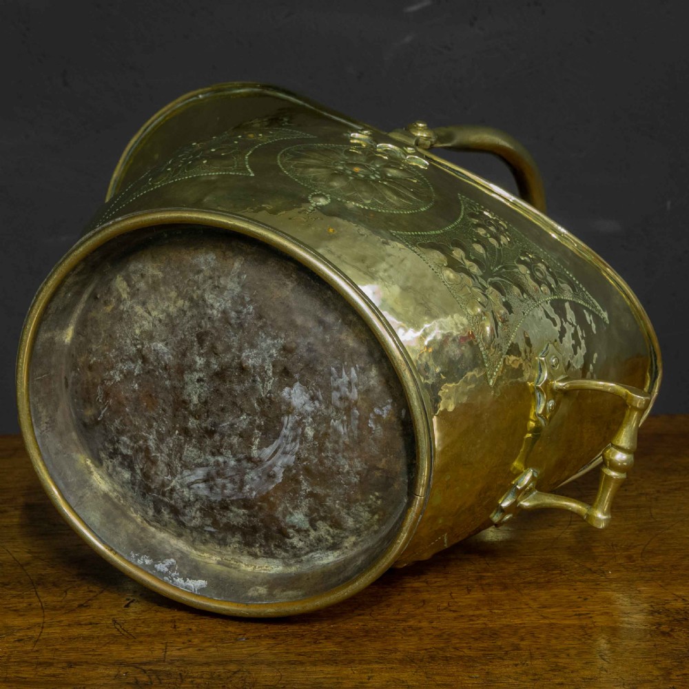 Victorian Brass Coal Helmet View V