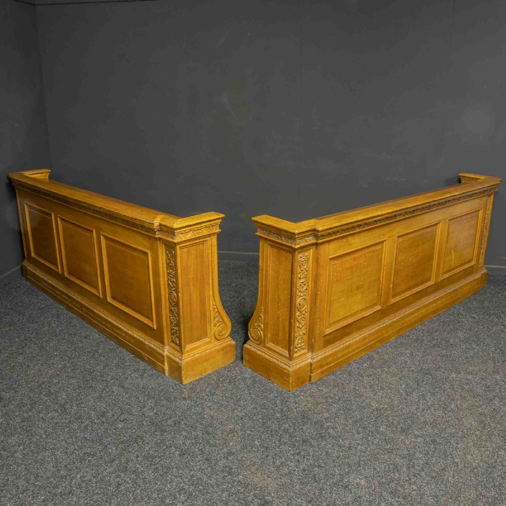 Early 20th Century Pair of Oak Pew Fronts