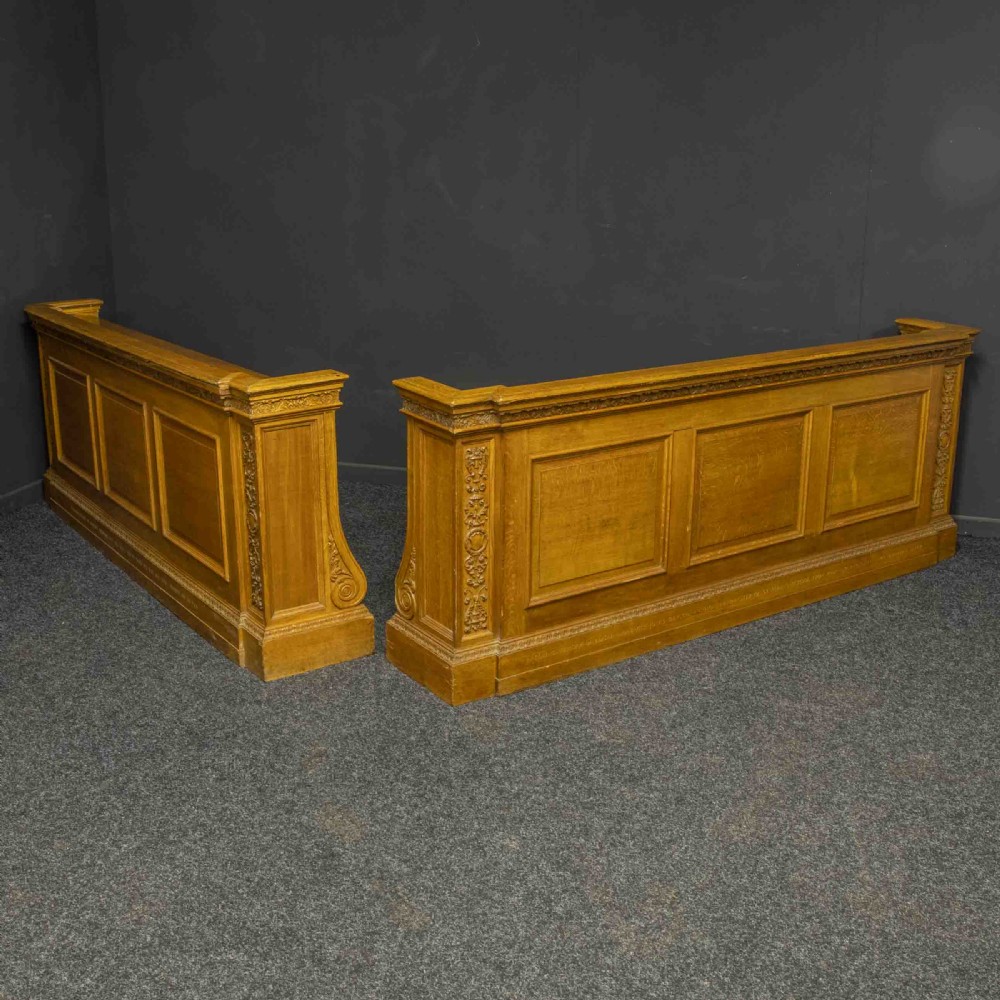 Early 20th Century Pair of Oak Pew Fronts View VII