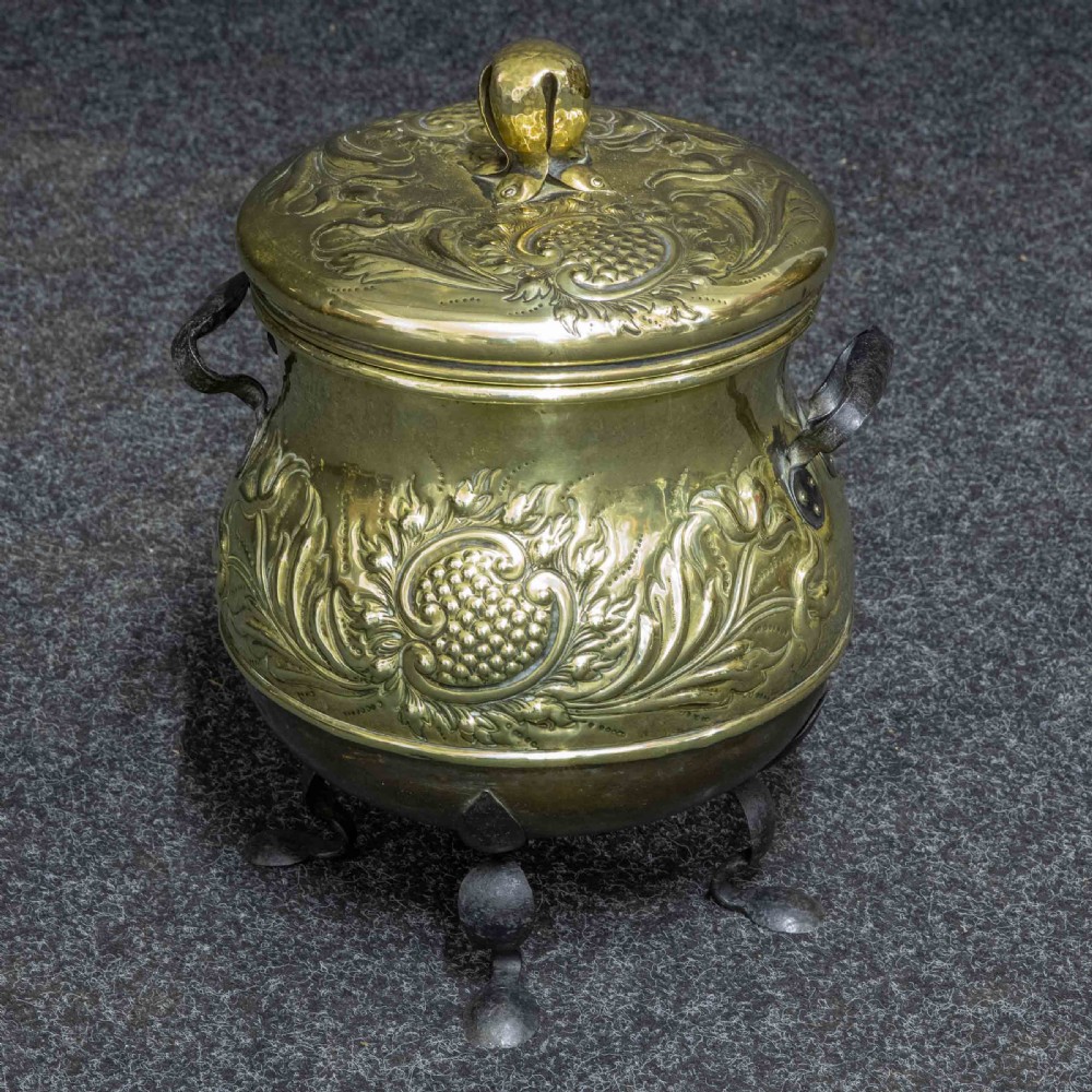 Arts and Crafts Brass Log Bin View II