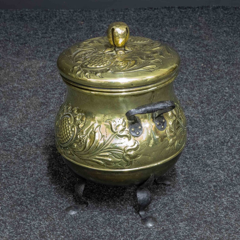 Arts and Crafts Brass Log Bin View IV