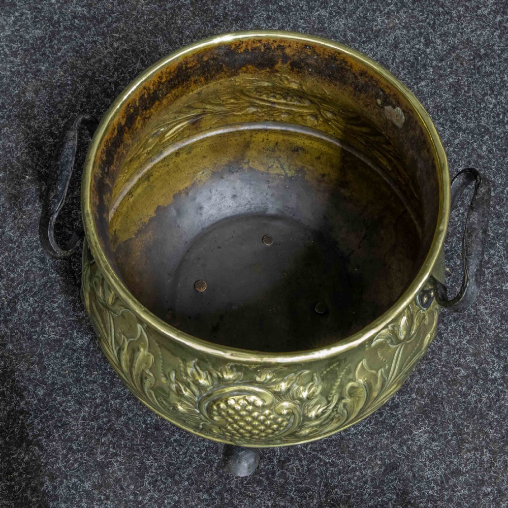 Arts and Crafts Brass Log Bin View VI