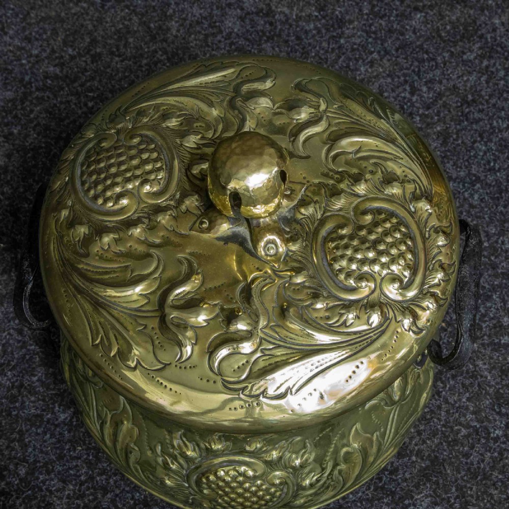 Arts and Crafts Brass Log Bin View VII