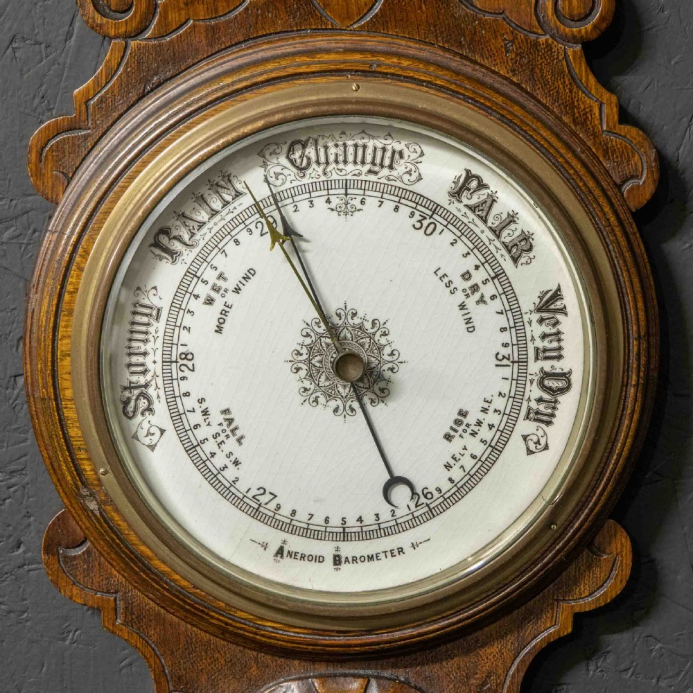 Edwardian Oak Barometer View III