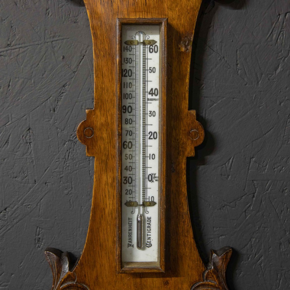Edwardian Oak Barometer View VI