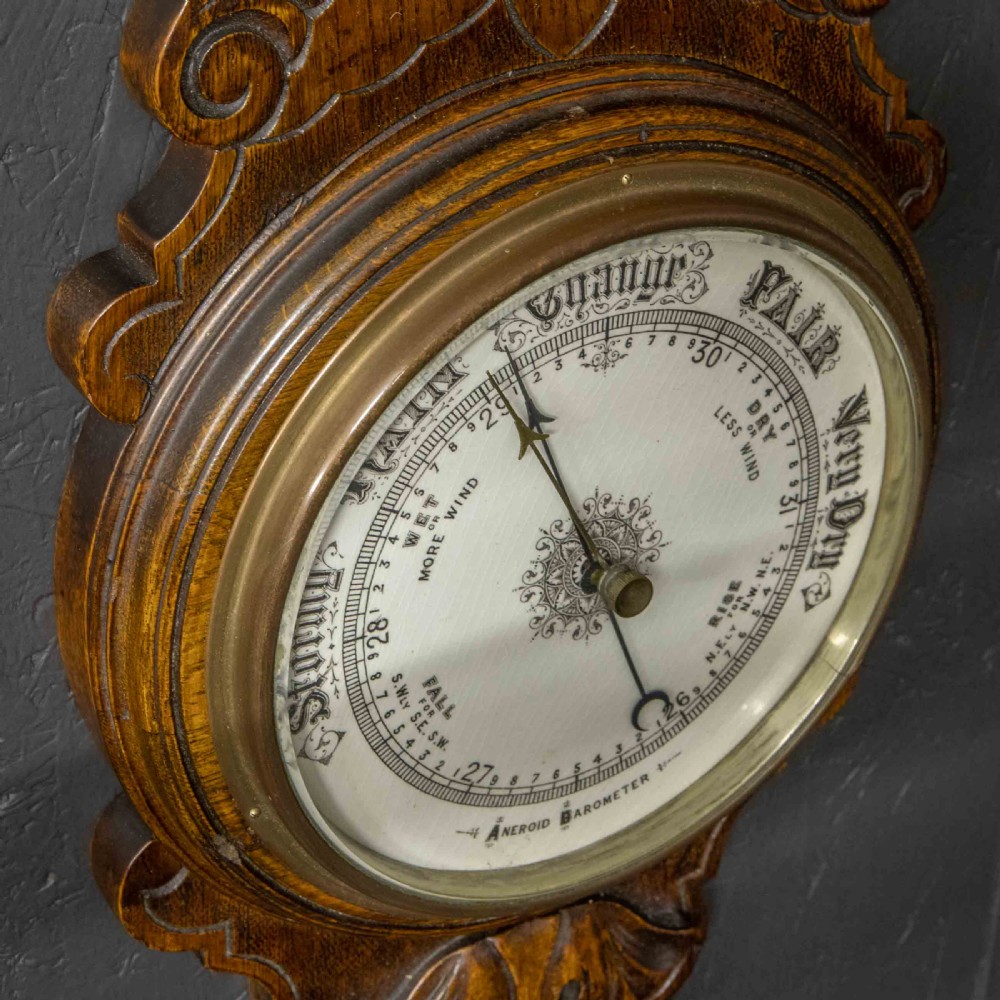 Edwardian Oak Barometer View VII