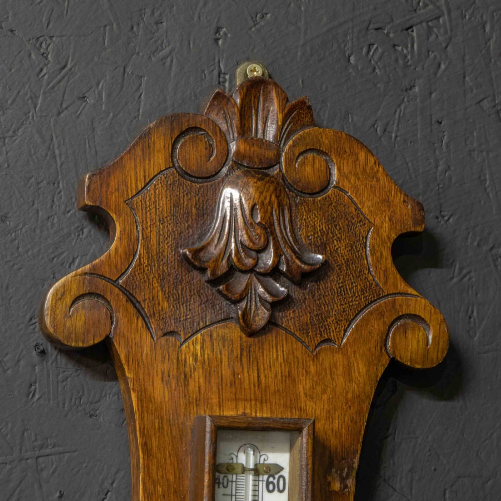 Edwardian Oak Barometer View VIII