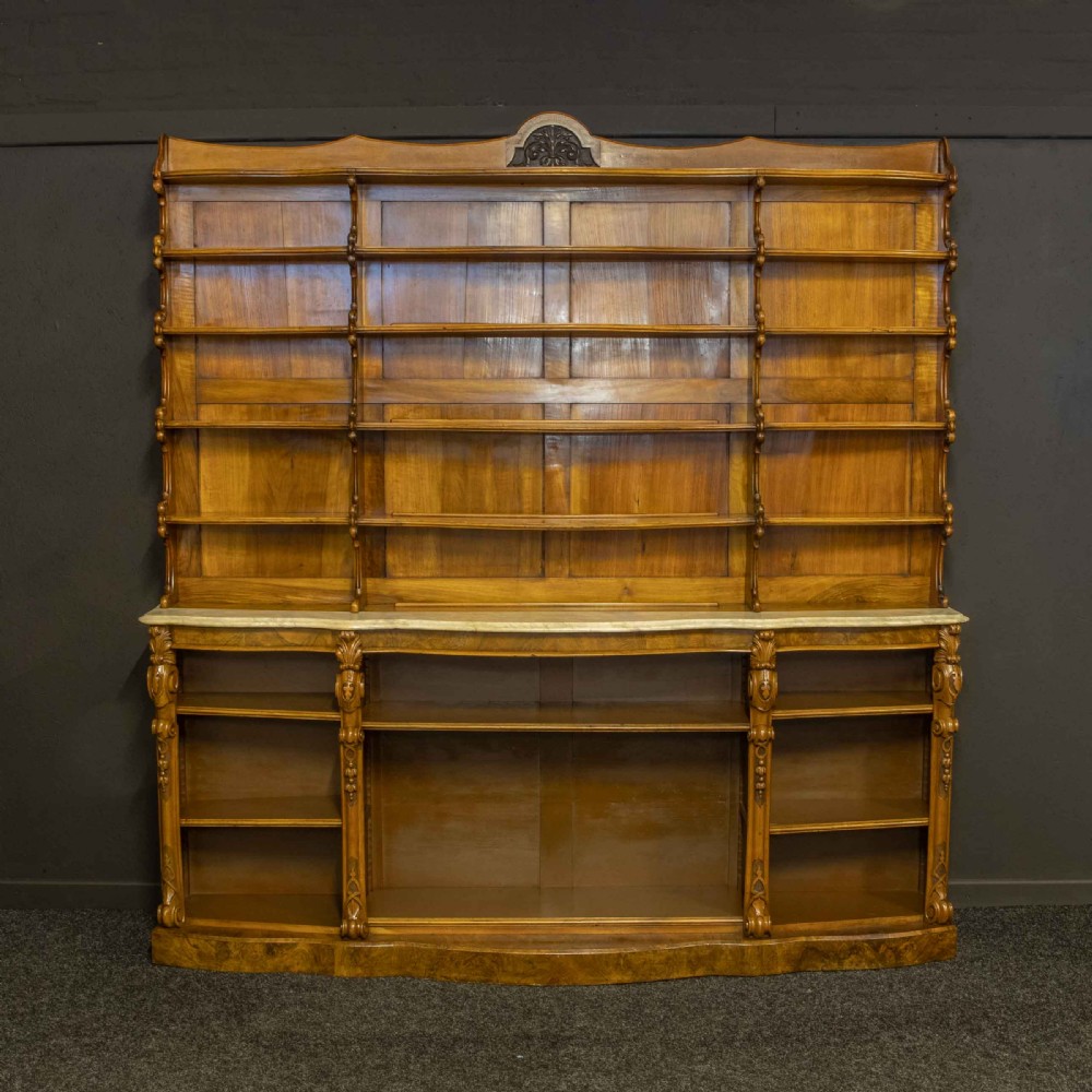 Victorian Walnut Display Bookcase