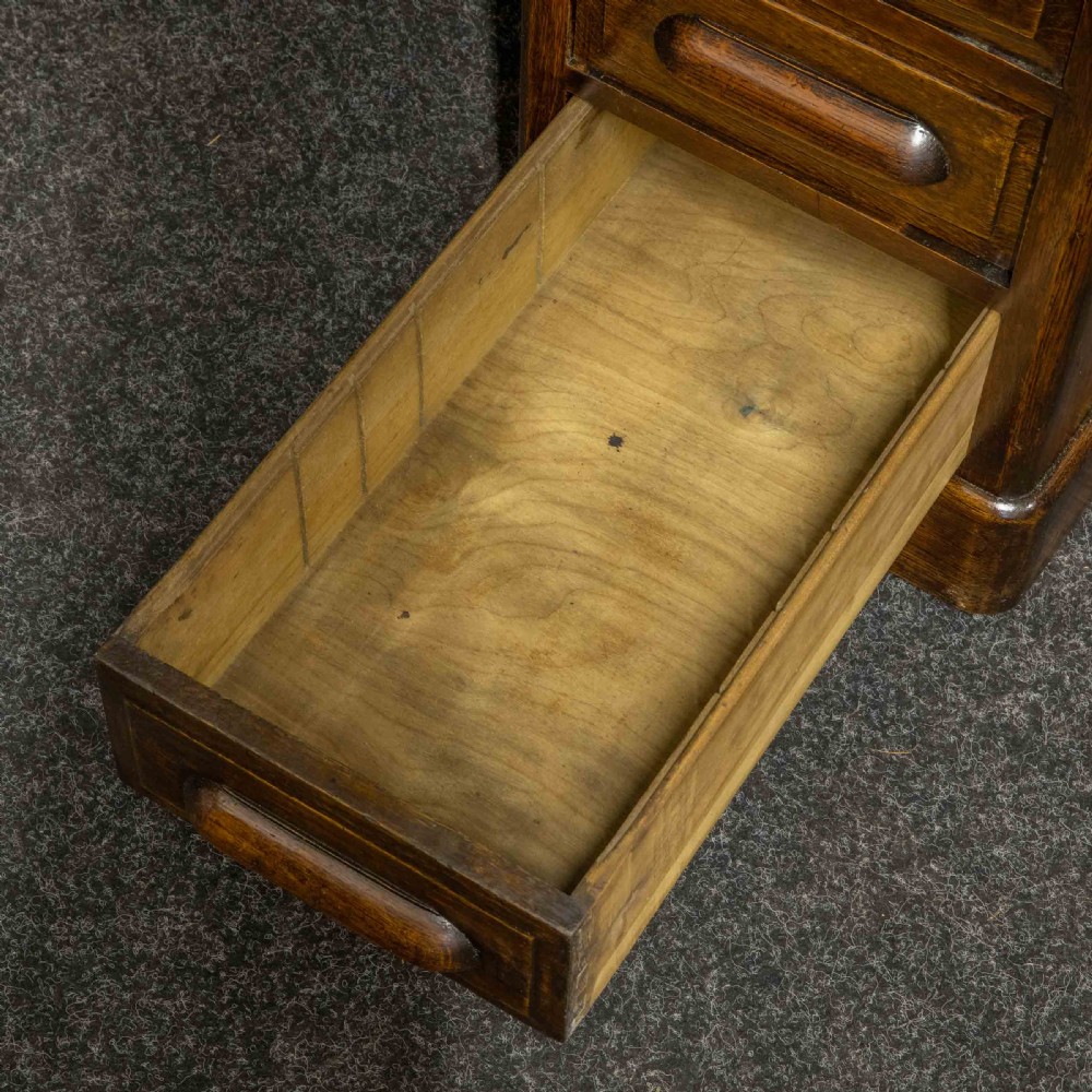 Edwardian Oak Roll Top Desk View VI