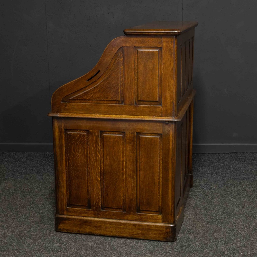 Edwardian Oak Roll Top Desk View XVIII