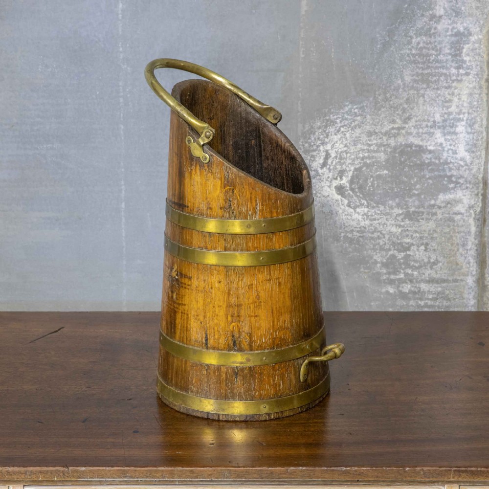 Edwardian Oak Coal Scuttle