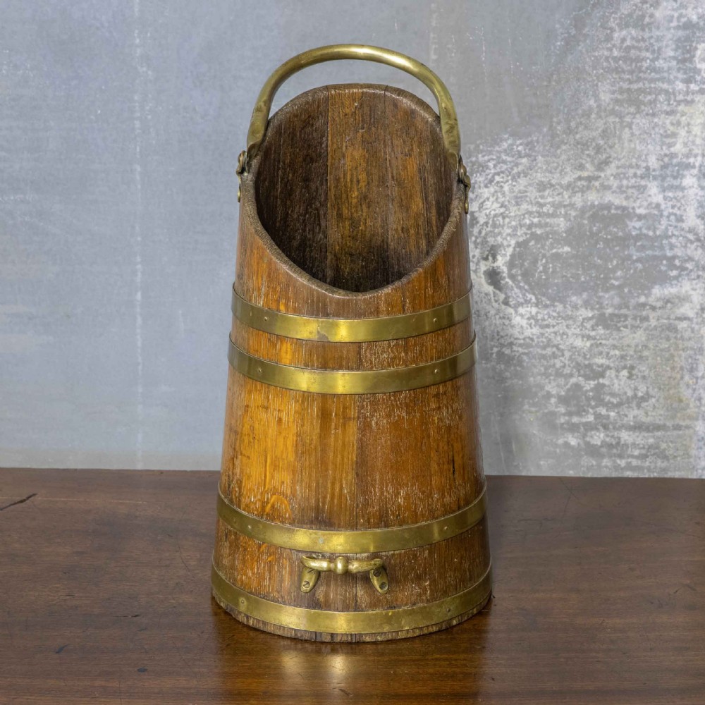 Edwardian Oak Coal Scuttle View II