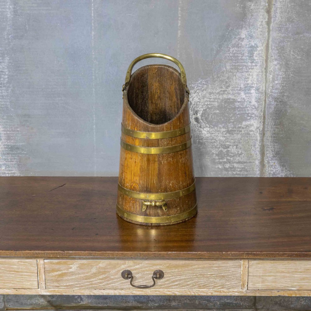 Edwardian Oak Coal Scuttle View III