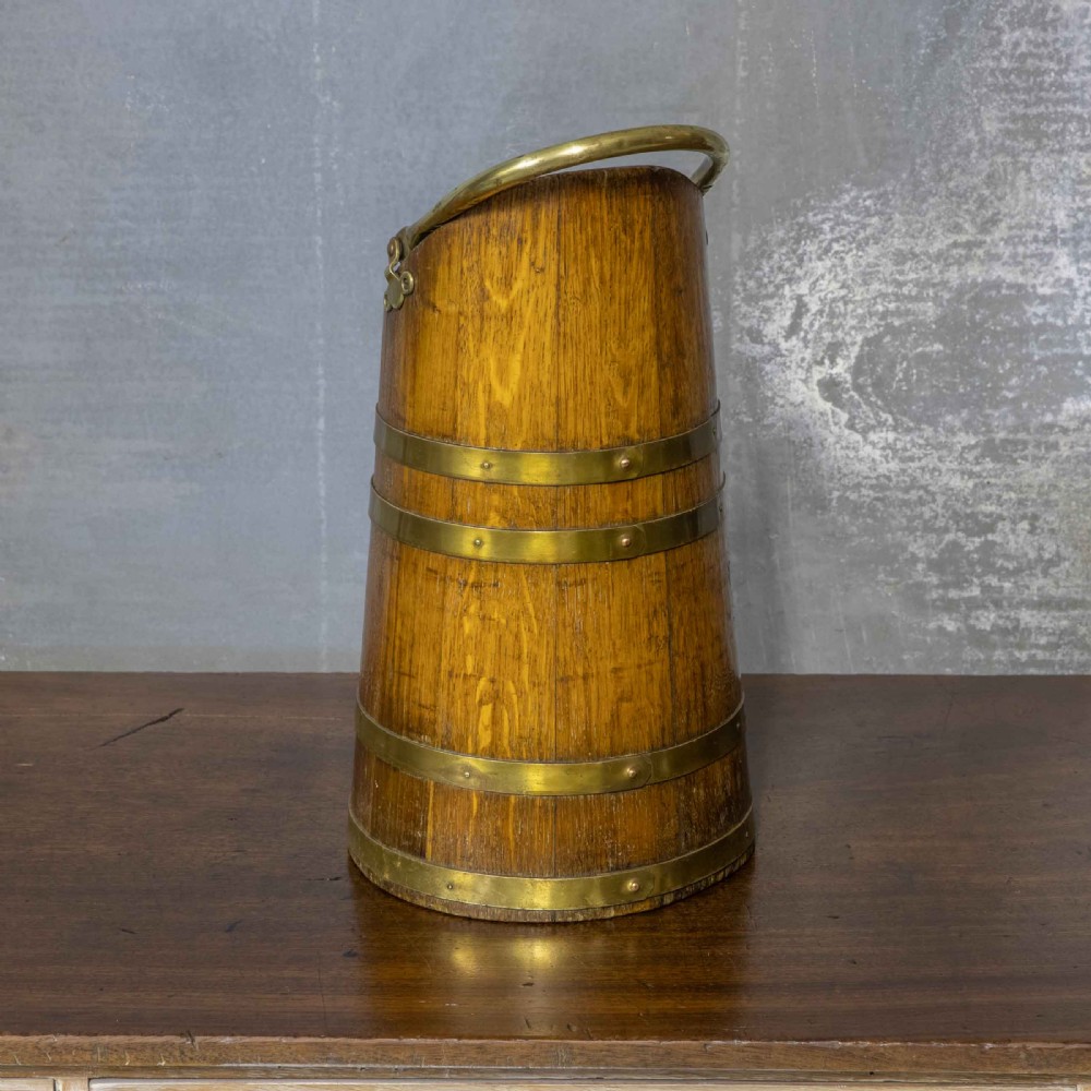 Edwardian Oak Coal Scuttle View IV