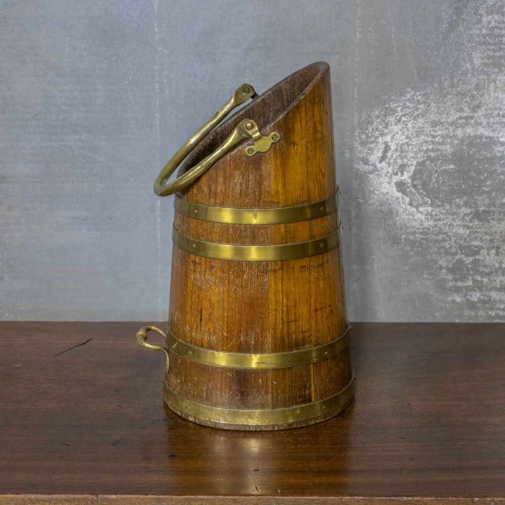 Edwardian Oak Coal Scuttle View V